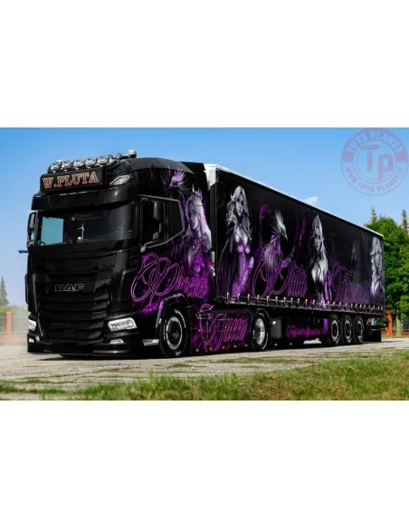 DAF XG+ 4X2 CURTAINSIDE TRAILER - 3 AXLE Phoenix Queen WSI 01-4802 WSI MODELS