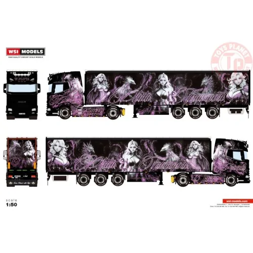 DAF XG+ 4X2 CURTAINSIDE TRAILER - 3 AXLE Phoenix Queen WSI 01-4802 WSI MODELS