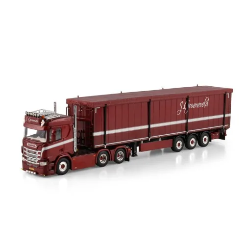 1/50 J. Groeneveld Transport SCANIA R NORMAL CR20N 6X2 TAG AXLE VOLUME TRAILER - 3 AXLE WSI 01-4944 WSI MODELS