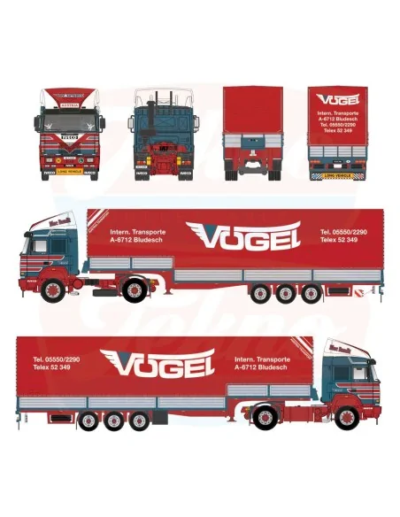 1/50 Vogel Iveco Turbostar 4x2 con rimorchio 3 assi centinato TEKNO 87943 TEKNO