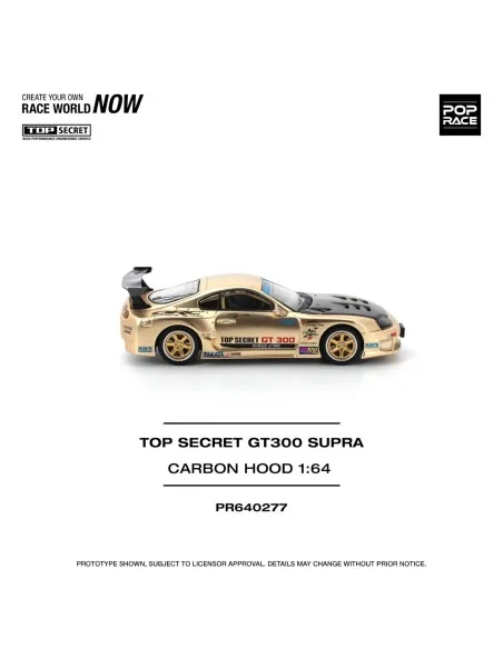1/64 Top Secret GT300 Supra Carbon - Oro cromato PR640277 POP RACE 1/64 Top Secret GT300 Supra Carbon - Oro cromato PR640277 POP RACE