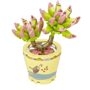 Vaso con fiore verde rosa 173pz CUB108 CUBIX