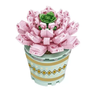 Vaso con fiore rosa 172pz CUB109 CUBIX