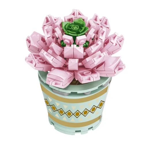 Vaso con fiore rosa 172pz CUB109 CUBIX