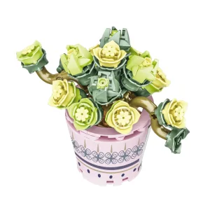 Vaso con fiore giallo e verde 175pz CUB111 CUBIX