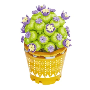 Vaso con pianta verde e viola 170pz CUB113 CUBIX