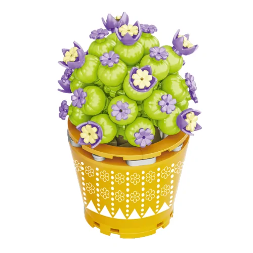 Vaso con pianta verde e viola 170pz CUB113 CUBIX