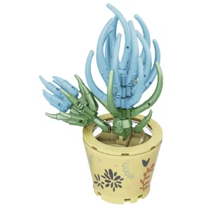 Vaso con pianta azzurra 169pz CUB117 CUBIX