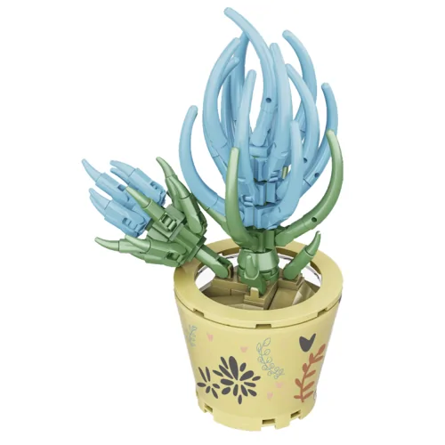 Vaso con pianta azzurra 169pz CUB117 CUBIX