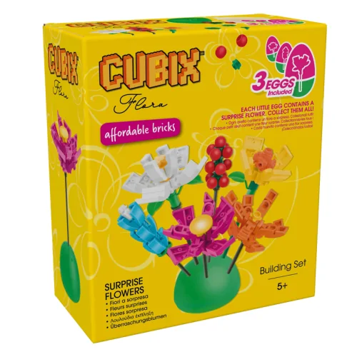 3 Ovetti portafiori con fiori CUB116 CUBIX