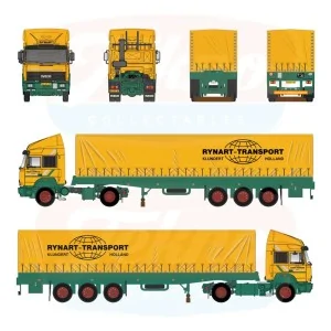 1/50 Rynart Iveco Turbostar con semirimorchio classico a 3 assi centinato TEKNO 87401 TEKNO