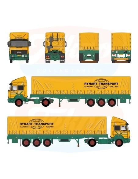 1/50 Rynart Iveco Turbostar con semirimorchio classico a 3 assi centinato TEKNO 87401 TEKNO