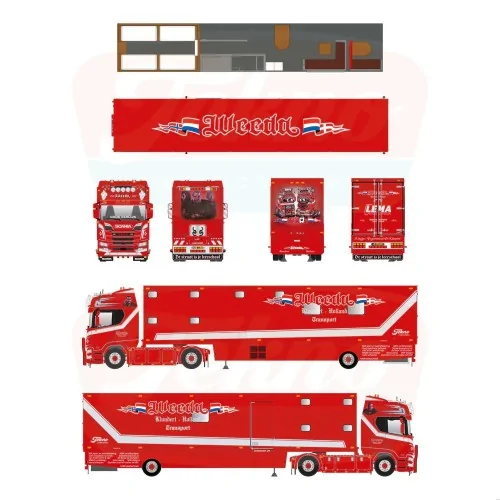 1/50 Weeda - Ferry Scania NGR 530 V8 4x2 con rimorchio camper monoasse (resina) TEKNO 89261 TEKNO