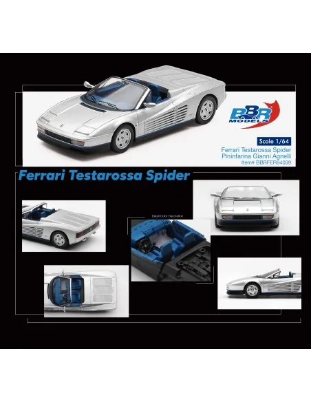 1:64 FERRARI TESTAROSSA SPIDER PININFARINA GIANNI AGNELLI 1986 BBRFER64039 BBR MODELS 1:64