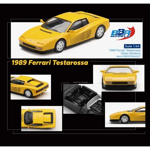 1:64 FERRARI TESTAROSSA GIALLO MODENA 1989 BBRFER64037 BBR MODELS 1:64