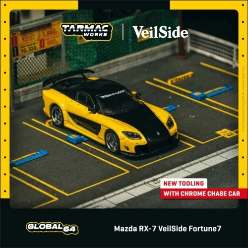 1/64 Mazda RX-7 VeilSide Fortune7 GIALLO T64G-075-YE TARMAC WORKS