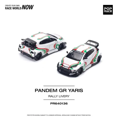 1/64 Pandem GR Yaris - livrea rally PR640136 POP RACE
