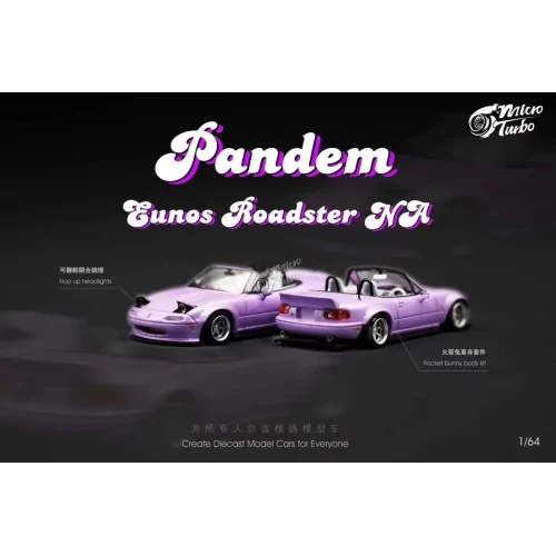 1/64 Mazda Miata Eunos Roaster NA Pandem Rocket Bunny Purple MT6403C2 MICROTURBO