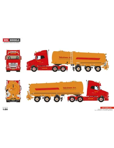 1/50 Vakutrans VLASTUIN VT5 6X2 TAG AXLE VACUUM TANK TRAILER - 3 AXLE WSI 01-5202 WSI MODELS