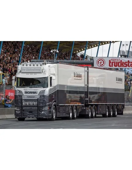 1/50 De Lindenborg SCANIA S HIGHLINE CS20H RIGED REEFER TRUCK 6X2 TAG AXLE REEFER TRAILER - 3 AXLE + LZV DOLLY LOW WSI 01-521...