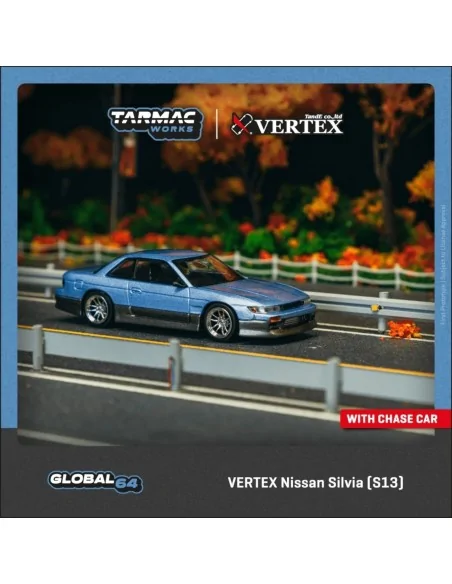 1/64 VERTEX Nissan Silvia (S13), blu/grigio T64G-025-PU TARMAC WORKS