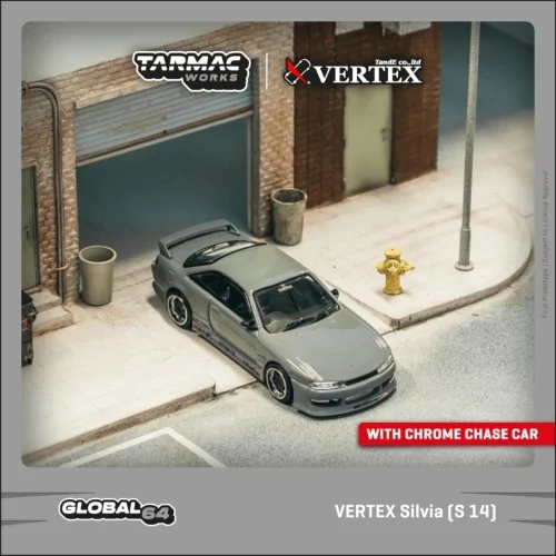 1/64 VERTEX Nissan Silvia (S 14), grigio T64G-018-GY TARMAC WORKS
