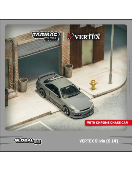 1/64 VERTEX Nissan Silvia (S 14), grigio T64G-018-GY TARMAC WORKS