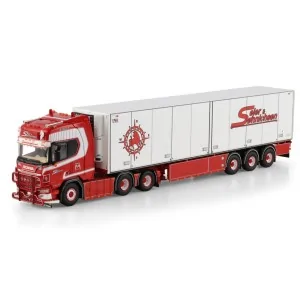 1/50 Sejer & Sonnichsen SCANIA R HIGHLINE CR20H 6X2 TAG AXLE REEFER TRAILER - 3 AXLE WSI 01-4888 WSI MODELS