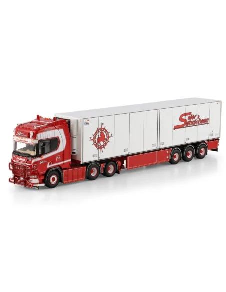 1/50 Sejer & Sonnichsen SCANIA R HIGHLINE CR20H 6X2 TAG AXLE REEFER TRAILER - 3 AXLE WSI 01-4888 WSI MODELS