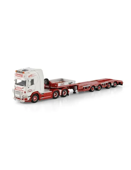 1/50 Trailer Christer Transport AB SCANIA R HIGHLINE CR20H 6X2 TAG AXLE SEMI WHEEL WELL LOW LOADER - 4 AXLE WSI 01-4992 WSI M...
