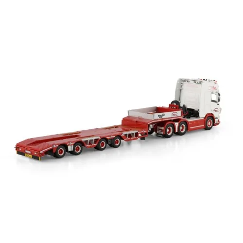 1/50 Trailer Christer Transport AB SCANIA R HIGHLINE CR20H 6X2 TAG AXLE SEMI WHEEL WELL LOW LOADER - 4 AXLE WSI 01-4992 WSI M...