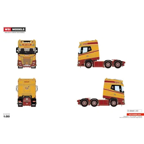 1/50 BKP Cargo DAF XG+ 6X2 TWIN STEER WSI 01-5215 WSI MODELS