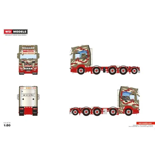 1/50 Midtstøl SCANIA R HIGHLINE CR20H 8X4 WITH ADD ON AXLE WSI 01-5316 WSI MODELS