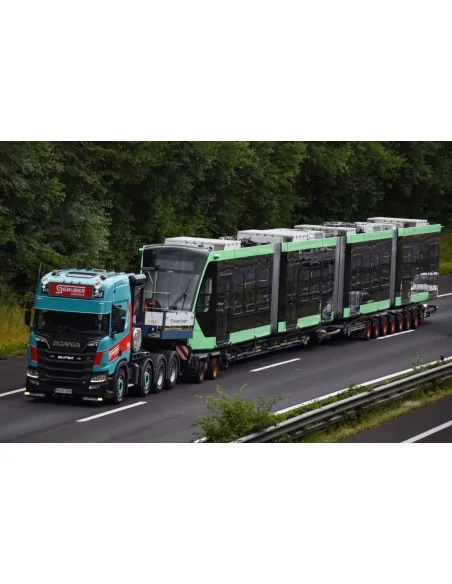 1/50 Gruber SCANIA R HIGHLINE CR20H 8X4 MANOOVR WITH 2 AXLE DOLLY - 7 AXLE WSI 01-5265 WSI MODELS
