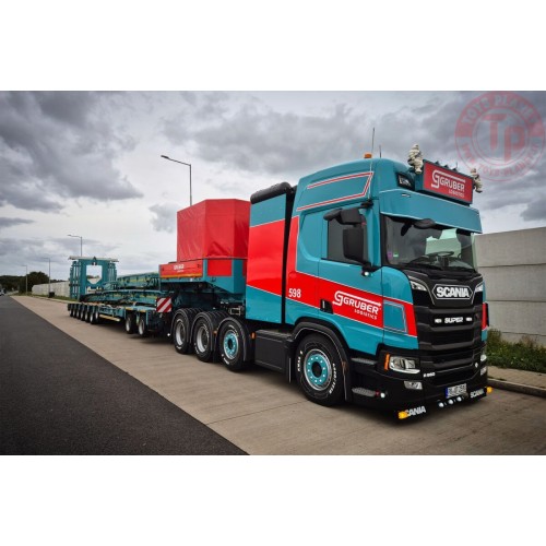 WSI 01-5265 1/50 Gruber SCANIA R HIGHLINE CR20H 8X4 MANOOVR WITH 2