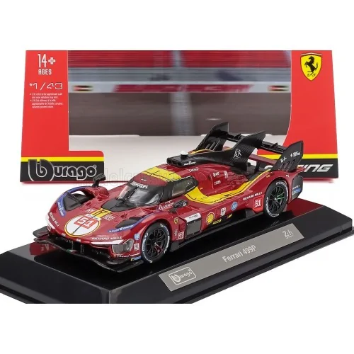 1/43 FERRARI 499P 3.0L TURBO V6 TEAM FERRARI AF CORSE N 51 3rd 24h LE MANS 2025 PIER GUIDI CALADO GIOVINAZZI CON VETRINA BU 1...