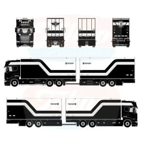 1/50 Beghetto Scania R Streamline Topline combi met 2-assige wipka TEKNO 90340 TEKNO
