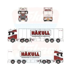 1/50 Morten Christensen - Håkull Scania NGS Highline 6x2 met 3-assige gesloten oplegger TEKNO 90087 TEKNO