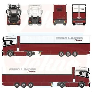 1/50 Sarantos Scania NGS Highline 4x2 met 3-assige koeloplegger TEKNO 90891 TEKNO