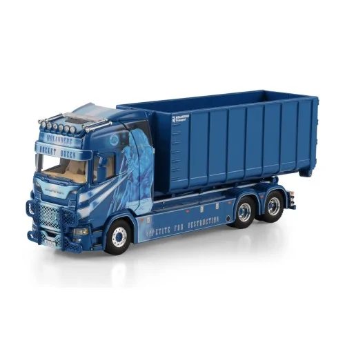 1/50 Molander SCANIA S HIGHLINE CS20H RIGED TRUCK WITH HOOKLIFT SYSTEM 6X2 TAG AXLE + 40M3 CONTAINER WSI 01-4882 WSI MODELS