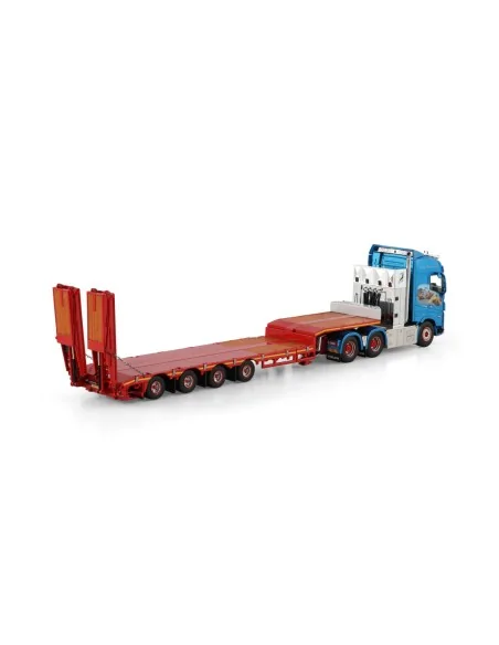 1/50 Jesper Thygesen VOLVO FH5 GLOBETROTTER 6X4 SEMI LOW LOADER WITH RAMPS - 4 AXLE WSI 01-4924 WSI MODELS