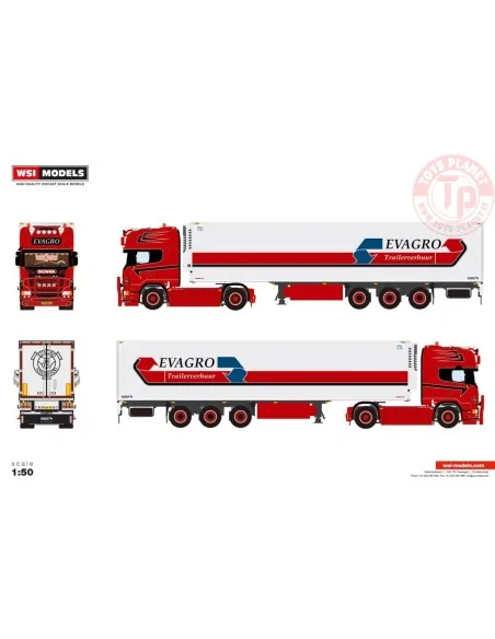 1/50 SCANIA R6 TOPLINE 4X2 REEFER TRAILER - 3 AXLE Evagro WSI 01-4996 WSI MODELS