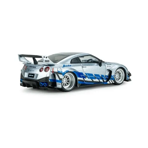 1/43 NISSAN GT-R (R35) LIBERTY WALK SILHOUETTE SILVER AND BLUE S4311211 SOLIDO