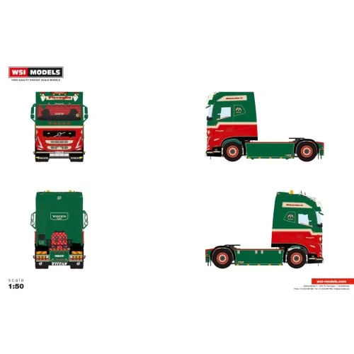 1/50 Piscaglia VOLVO FH5 GLOBETROTTER XL 4X2 WSI 01-5261 WSI MODELS