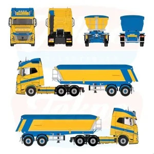 1/50 De Paola Volvo FH Aero Globetrotter 6x4 con vasca ribaltabile TEKNO 91851 TEKNO