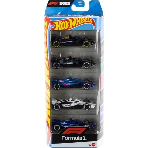 Hot Wheels 2025 F1 Formula 1 Set di 5 auto HOT WHEELS JLN11 HOT WHEELS