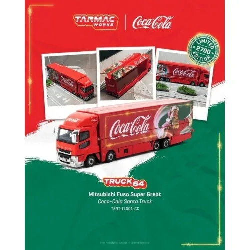 1:64 Fuso Super Grande Camion Coca-Cola Babbo Natale T64T-TL001-CC TARMAC WORKS