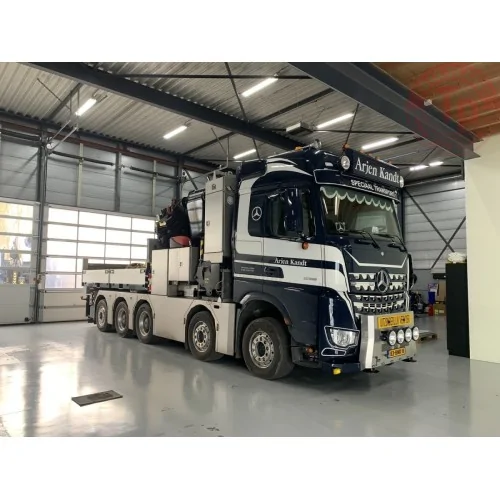 MERCEDES-BENZ AROCS MP5 BIG SPACE 10X4 TRAILER 3 AXLE WITH PALFINGER PK 165.002 TEC 7 BALLAST BOX ARJEN KANDT WSI 01-4303 WSI...