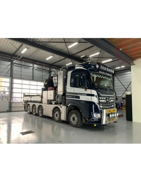 MERCEDES-BENZ AROCS MP5 BIG SPACE 10X4 TRAILER 3 AXLE WITH PALFINGER PK 165.002 TEC 7 BALLAST BOX ARJEN KANDT WSI 01-4303 WSI...