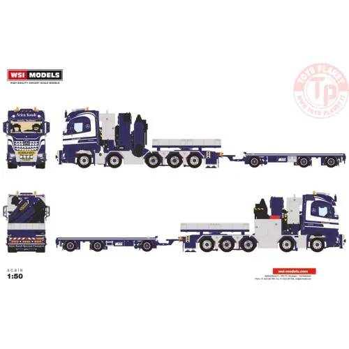 MERCEDES-BENZ AROCS MP5 BIG SPACE 10X4 TRAILER 3 AXLE WITH PALFINGER PK 165.002 TEC 7 BALLAST BOX ARJEN KANDT WSI 01-4303 WSI...